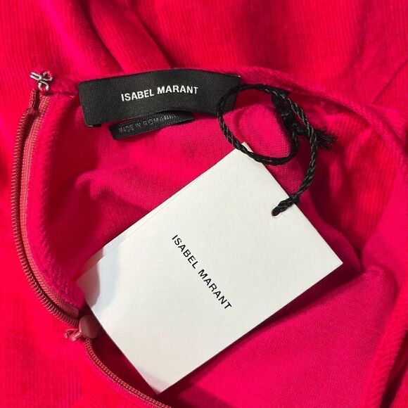 NEW Isabel Marant Venia Corduroy Midi Dress Fuschia Hot Pink Size 36 Small - Picture 9 of 16